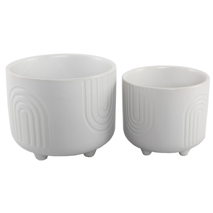 Martha Ceramic Outdoor Pot Planter Set of 2 & Reviews Joss & Main